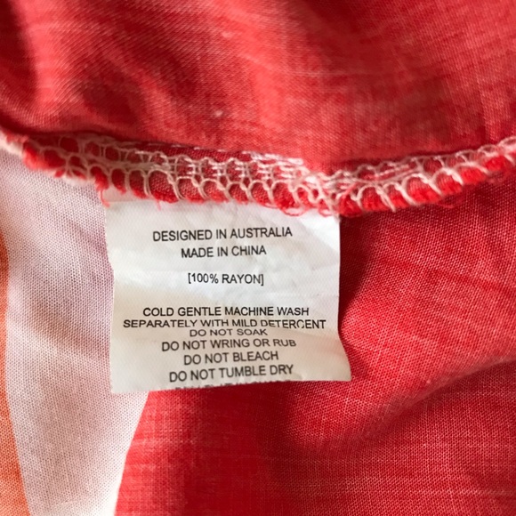 ABEL THE LABEL Ruffled Hem Flutter Sleeve Midi Dress Bright Abstract Geometric - Picture 12 of 13